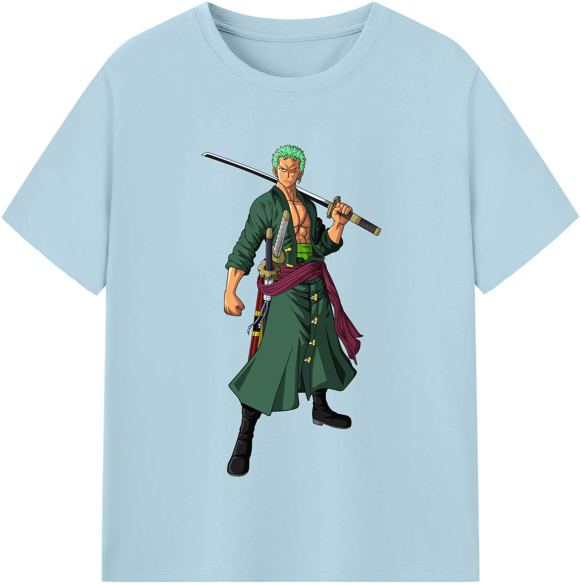 ワンピース ロロノア・ゾロ ONE PIECE Roronoa Zoro 綿100％半袖Tシャツ（フロントプリント）